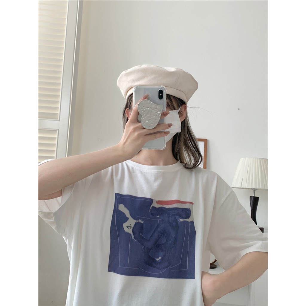Áo thun form rộng in hình chất cotton thoáng mát Xonxen shop free size mã 5352