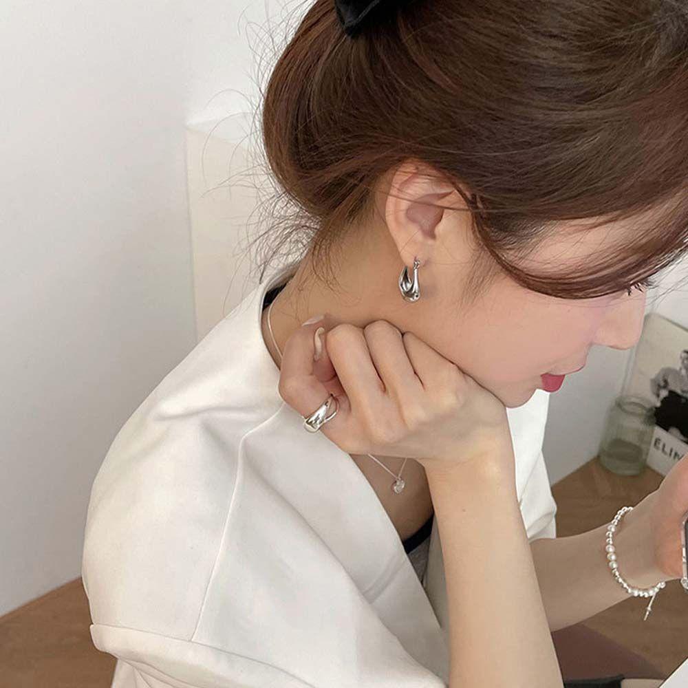 Vanes1 Bông Tai Tròn Đơn Giản Thời Trang Dành Cho Nữ|Khuyên Tai Dáng Dài Đính Đá Sang Trọng Quý Phái