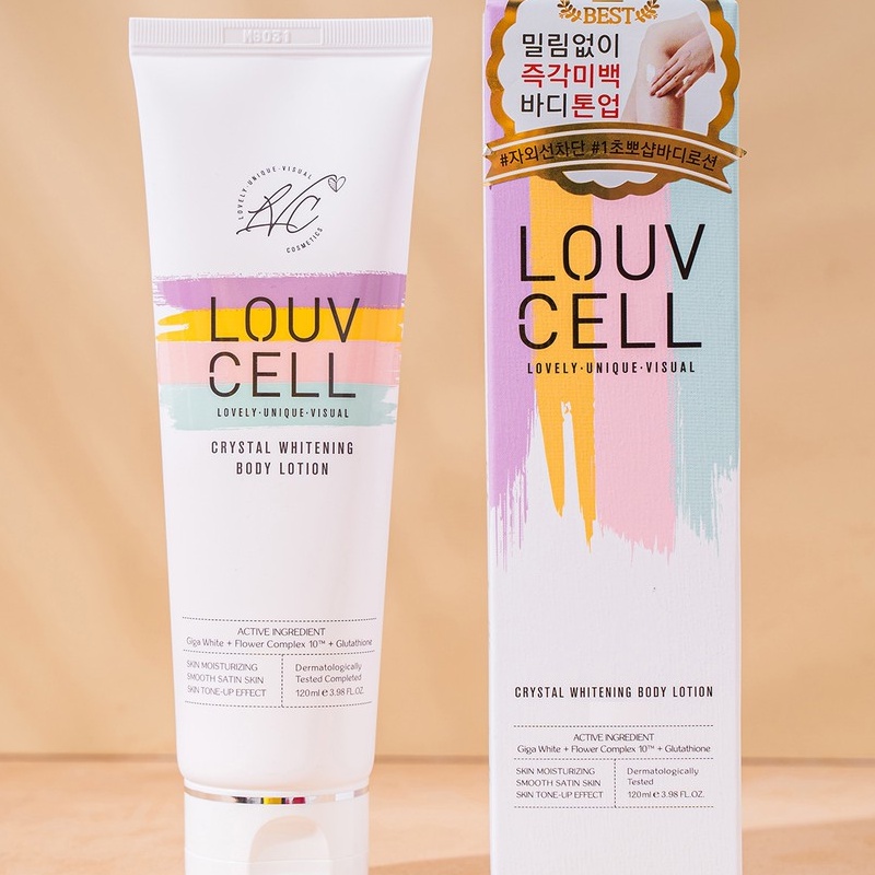 Kem Dưỡng Ẩm Làm Trắng Da Body Louv Cell Crystal Whitening Body Lotion 120ml và 250ml