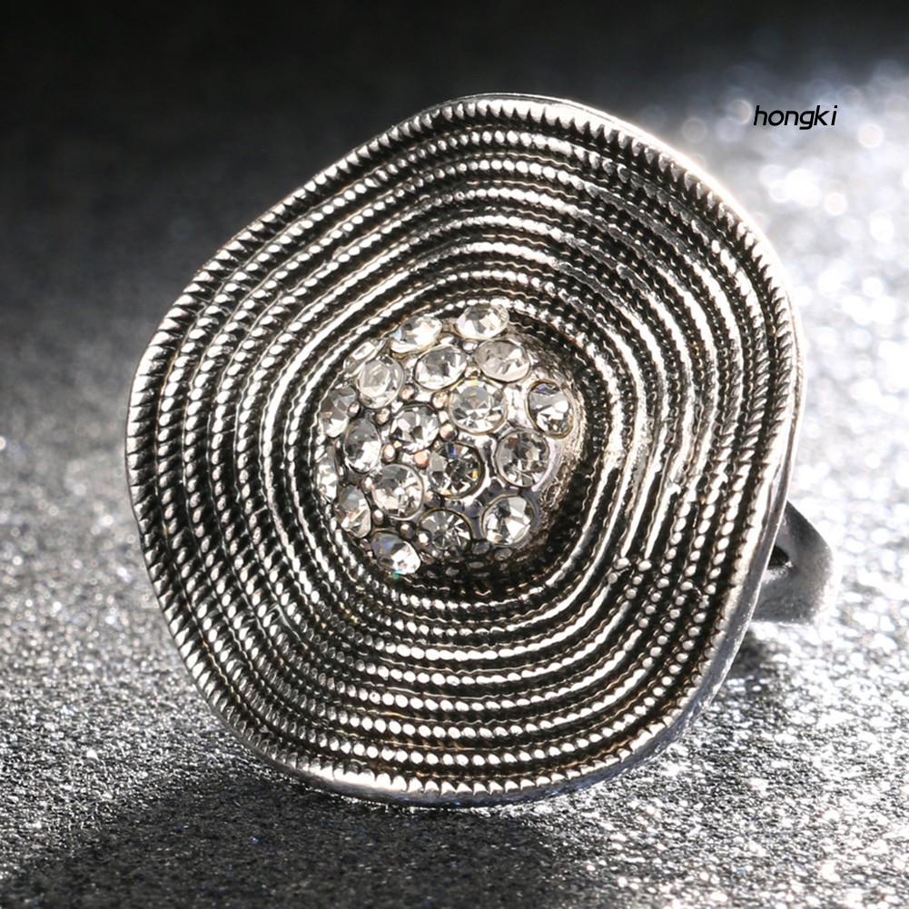 Nhẫn Hợp Kim Đính Đá Lấp Lánh Phong Cách Boho Cổ Điển Cho Nữ