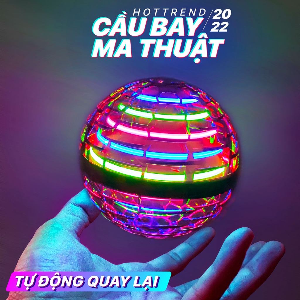 Bóng Ma Thuật Phát Sáng, Đồ Chơi Quả Cầu Ma Thuật Bay Tự Quay Lại, Tặng Sạc Pin