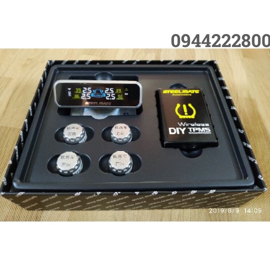 Cảm Biến Áp Suất Van Lốp Ngoài Ô Tô – Pin Sạc Năng Lượng Mặt Trời – Màn Hình LCD