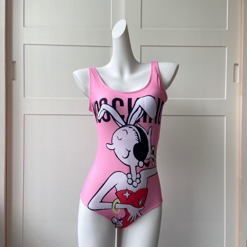 đồ bơi nữ bikini hai dây dáng liền hở lưng họa tiết cô gái Moschino MCN | BigBuy360 - bigbuy360.vn