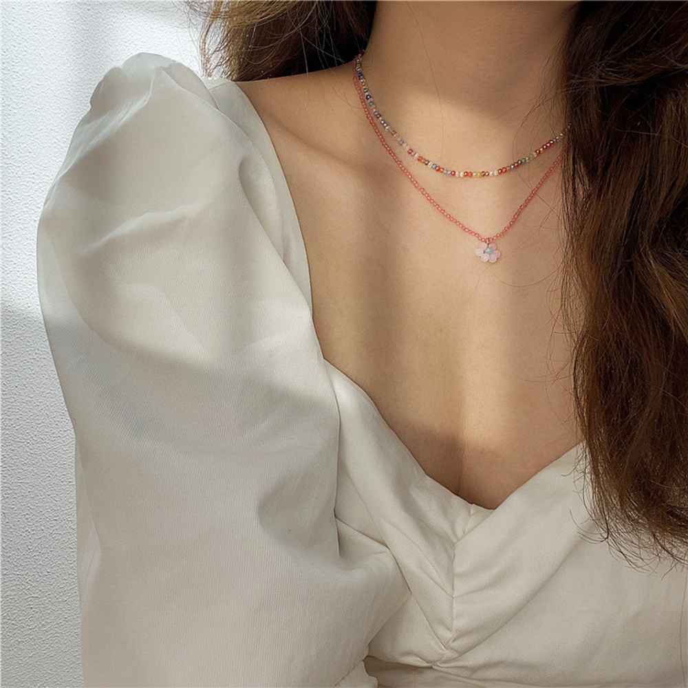 vòng cổ Mặt Hình Hoa Chất Liệu Acrylic