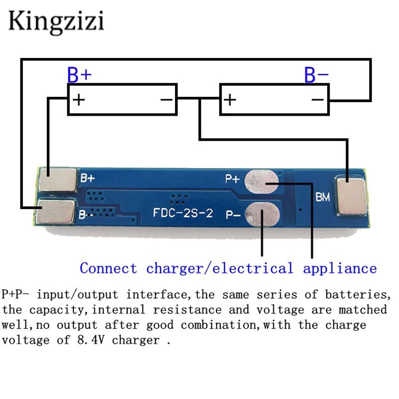 Bảng Mạch Bảo Vệ Cho Bộ Sạc Pin Lithium 7.4V 8.4V 18650 2S 3A Li-Ion Lithium
