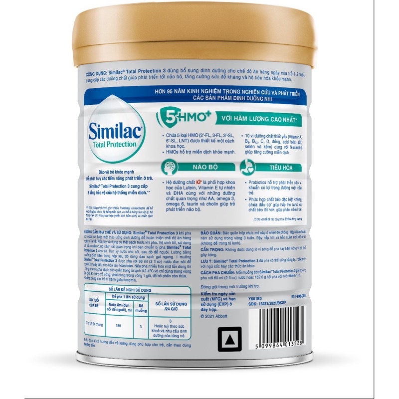 SỮA BỘT ABBOTT SIMILAC TOTAL PROTECTION SỐ 3 - LON 900G
