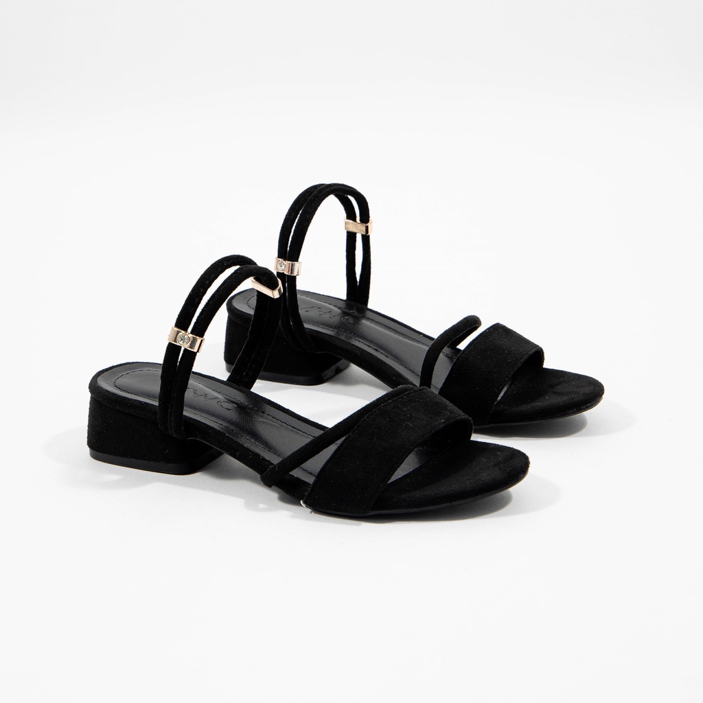 Giày MWC 4295 - Giày Sandal Cao Gót Đế Vuông 3CM Thiết Kế 2 Quai