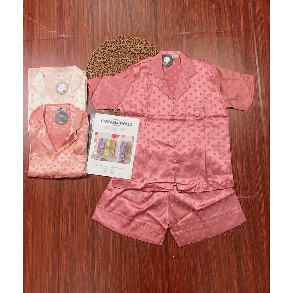 Đồ bộ pijama đùi lụa gấm nữ [ Hình Thật + VIDEO thật ]