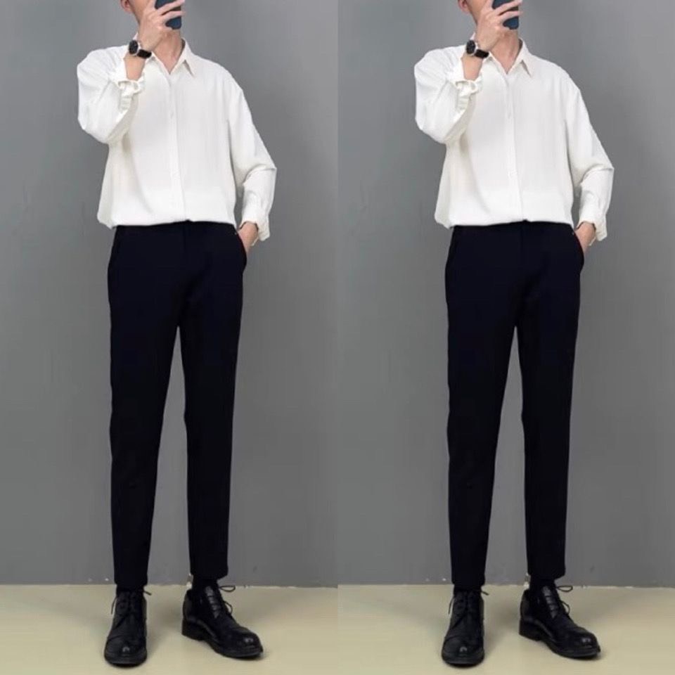 [CHUẨN SOÁI CA] Áo sơ mi - Áo sơ mi trắng - Chất liệu lụa thô cao cấp, mềm mịn, dày dặn, thấm hút mồ hôi tốt