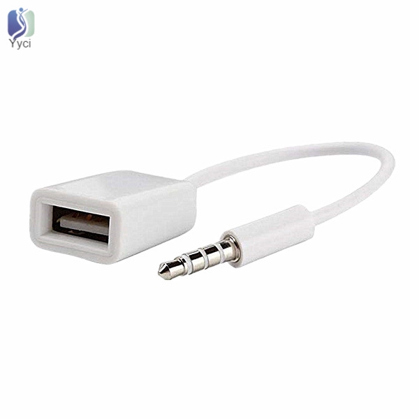 Dây cáp chuyển đổi jack cắm 3.5mm sang cổng âm thanh AUX USB trên xe hơi