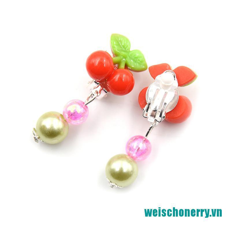 Weischoenrry◑Set 7 Đôi Khuyên Tai Acrylic Sáng Tạo Cho Bé