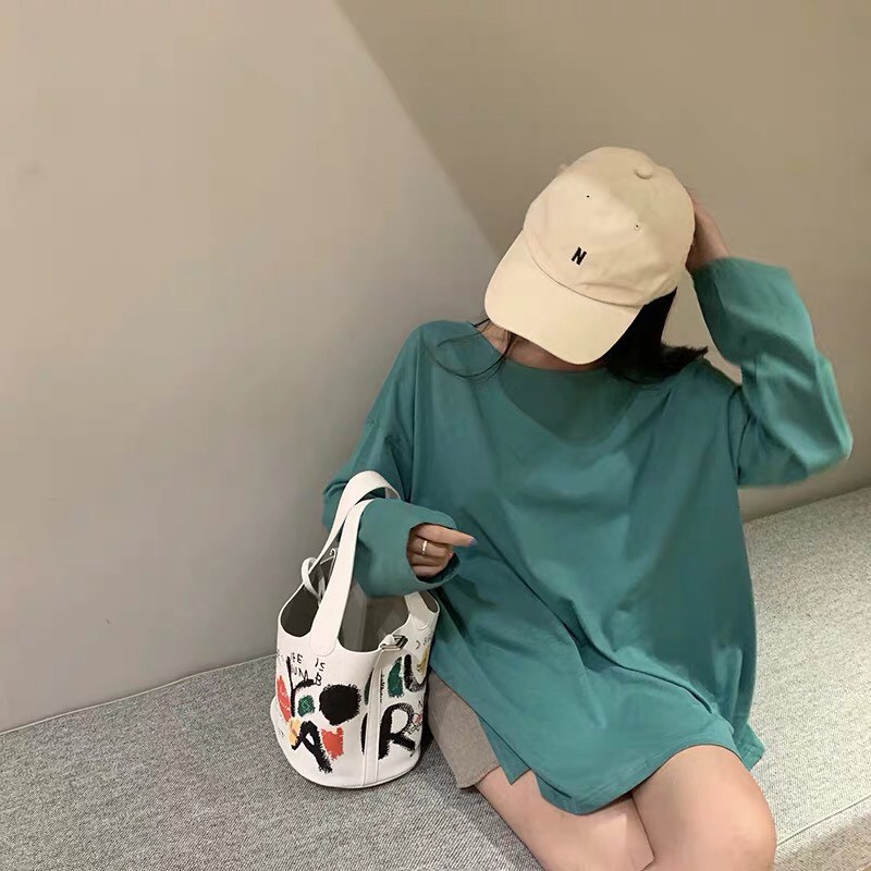 (FREESHIP 99K) ÁO THUN COTTON DÀI TAY  FOM RỘNG UNIESX NAM NỮ THỜI TRANG | BigBuy360 - bigbuy360.vn