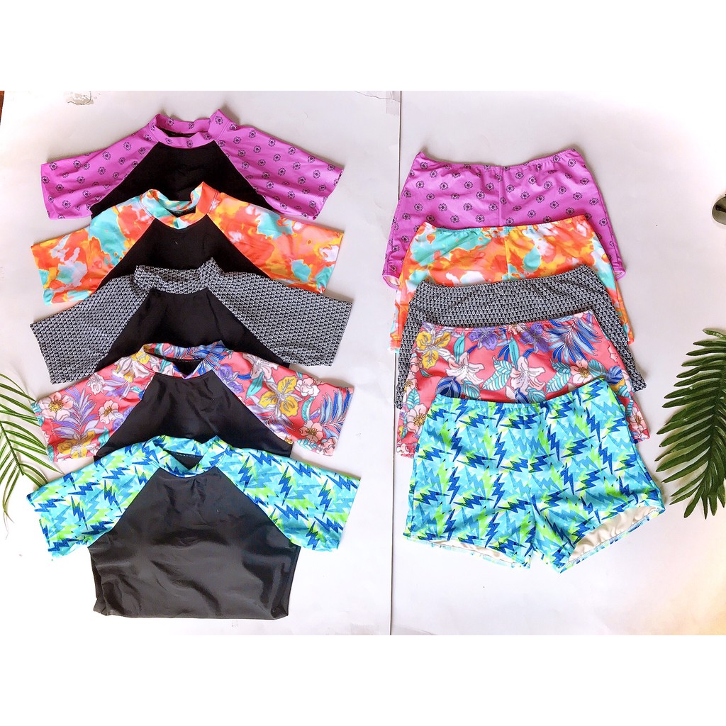 Bikini, Đồ Bơi Đi Biển Hai Mảnh Áo Ngắn Tay Quần Đùi Nhiều Màu KG0071 ODERI | BigBuy360 - bigbuy360.vn