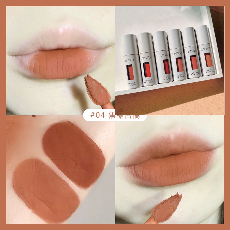 Son Môi Nhung Mịn Kháng Nước Thiết Kế Vỏ Màu Trắng Daimanpu