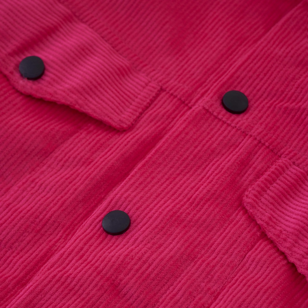 Áo khoác basic tay dài corduroy Vintora Pink chất liệu nhung tăm dày dặn chuẩn form