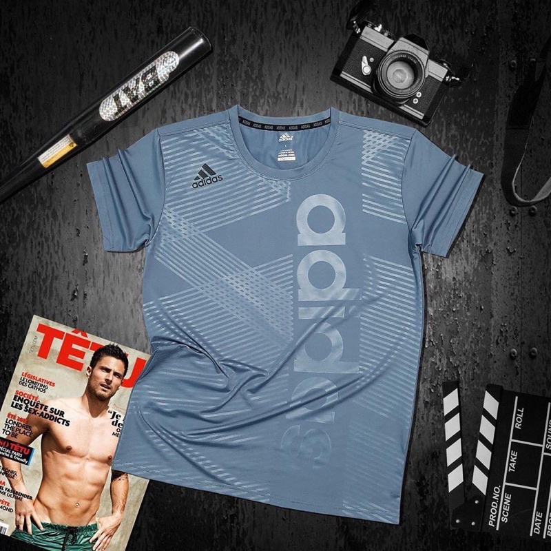 Áo thun thể thao nam, vải lạnh co giãn 4 chiều. Áo thể thao nam mặc tập gym, đạp xe, chạy bộ HS01