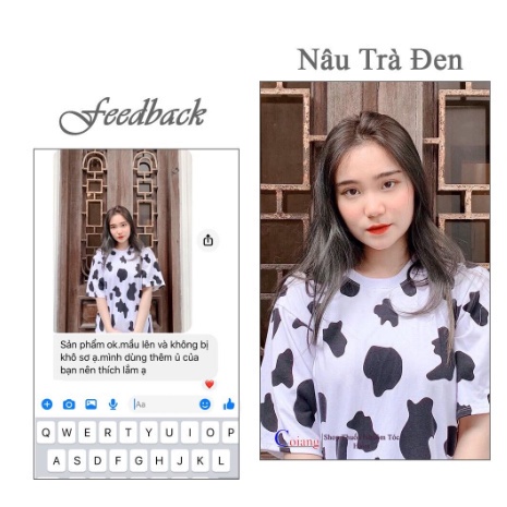 Thuốc Nhuộm Tóc Màu NÂU TRÀ ĐEN | Không Tẩy Tặng Oxy Trợ Nhuộm Găng Tay, Mũ Ủ, Chụp tại