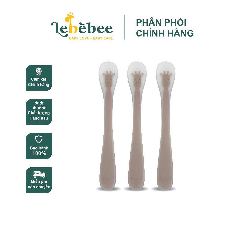 Thìa ăn dặm silicon Modui kiểu dáng dễ thương kèm hộp đựng an toàn cho bé - Lebebee