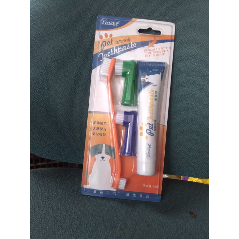 Bộ bàn chải và kem đánh răng cho chó Pet Joothpaste