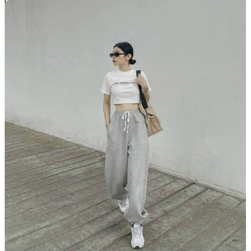 SIÊU PHẨM ❤SET THỂ THAO ÁO TRẮNG QUẦN JOGGER STT466