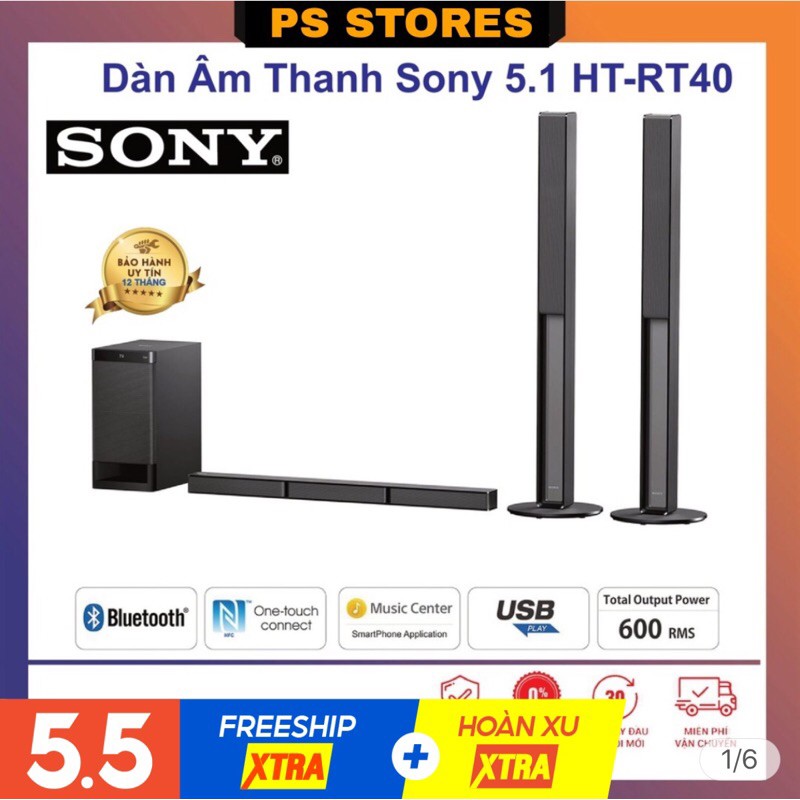 Dàn Âm Thanh Sony 5.1 HT-RT40 hàng chính hãng 400W