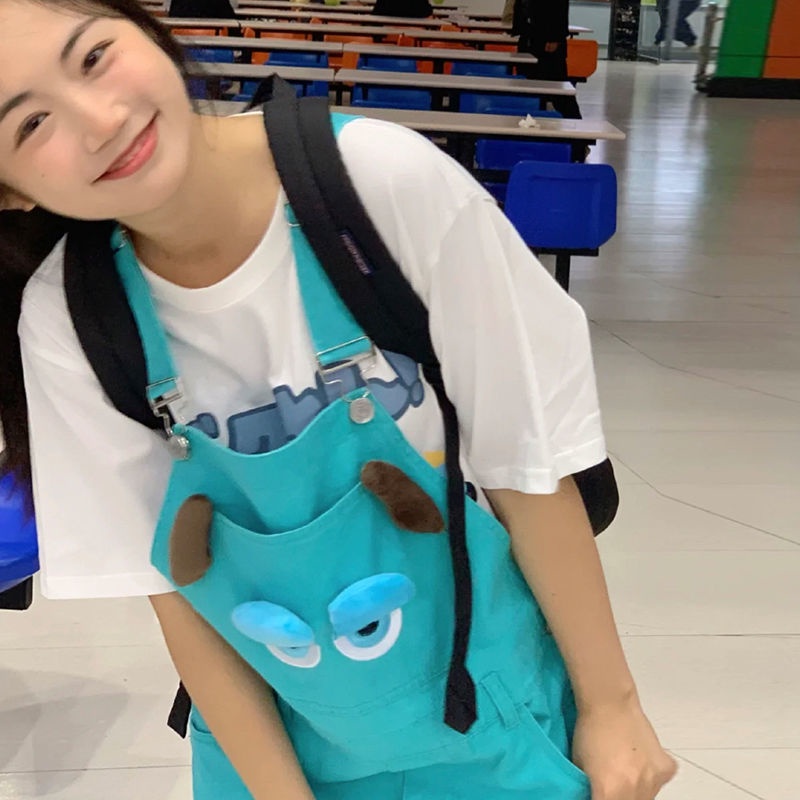 Quencen y&gt;m 21 Quần Yếm Ngắn Màu Trơn Phong Cách Học Sinh Thời Trang Mùa Hè Cho Nữ