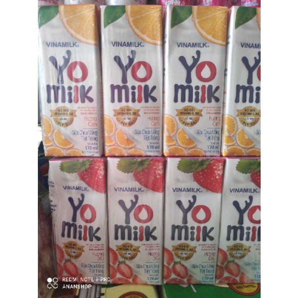 Sữa chua uống tiệt trùng Yo milk Vinamilk lốc 4 hộp x 180ml