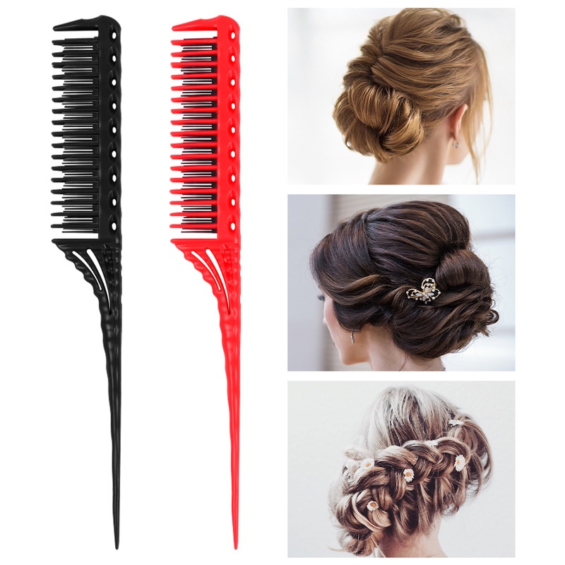 1 Lược Chải Tóc 3 Hàng Răng Nhỏ Gọn Chống Tĩnh Điện Dùng Trong Salon Làm Tóc