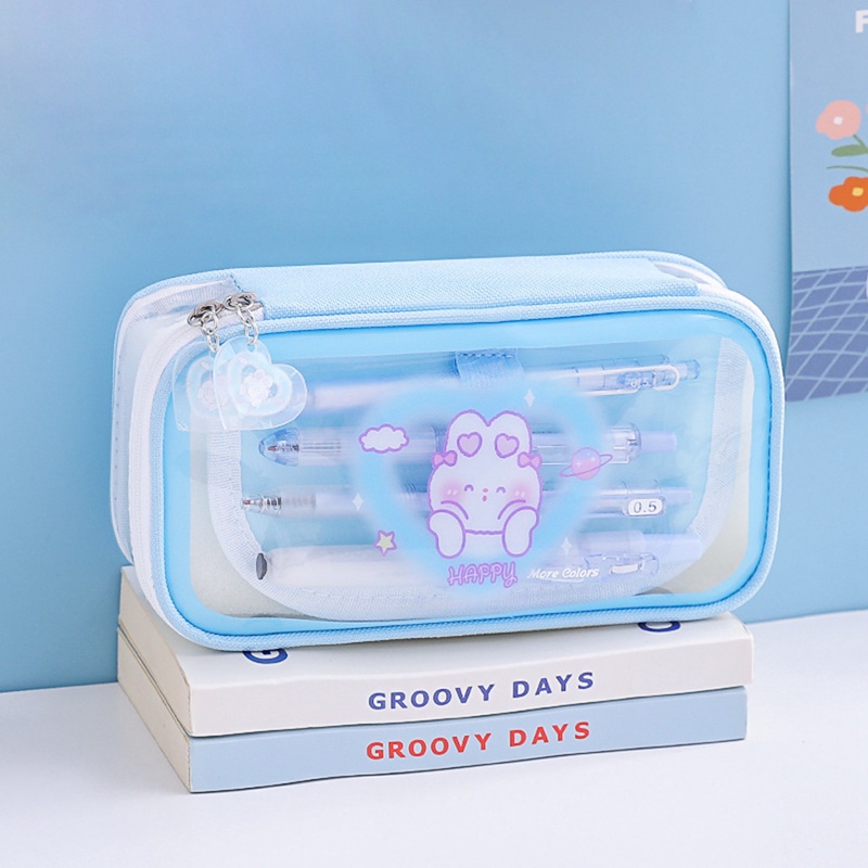 Túi Đựng Bút Trong Suốt Cỡ Lớn Kiểu Nhật Bản Dễ Thương Cho Bạn Gái