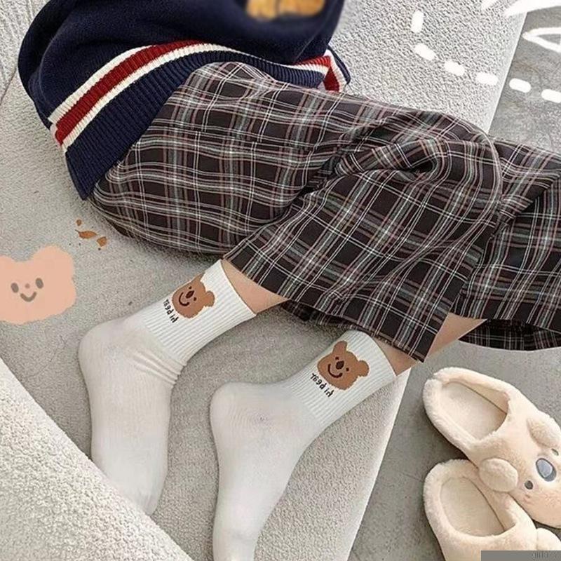 Vớ thoáng khí in họa tiết hoạt hình phong cách Hàn Quốc thời trang dành cho nữ