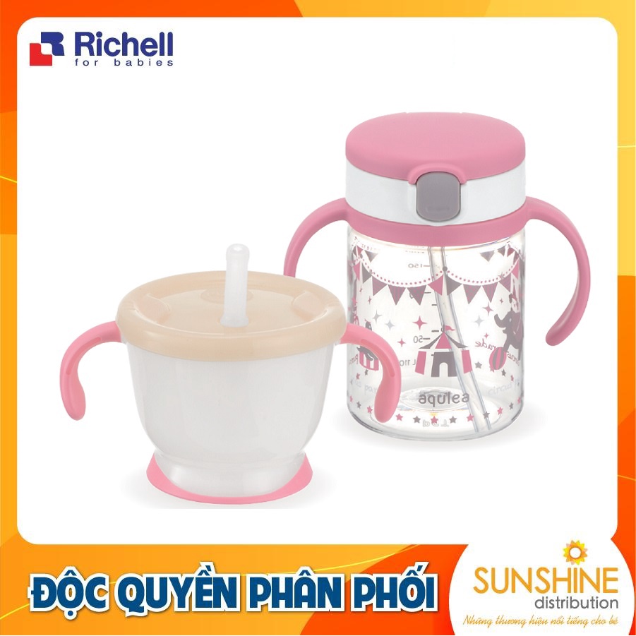 Bộ cốc tập uống và bình ống hút Richell