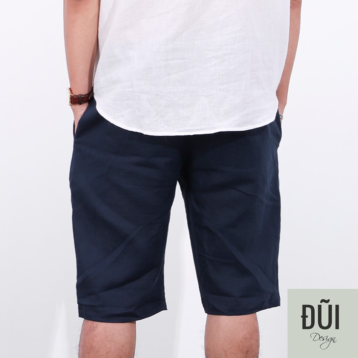 Quần đũi nam cạp chun short xanh đen