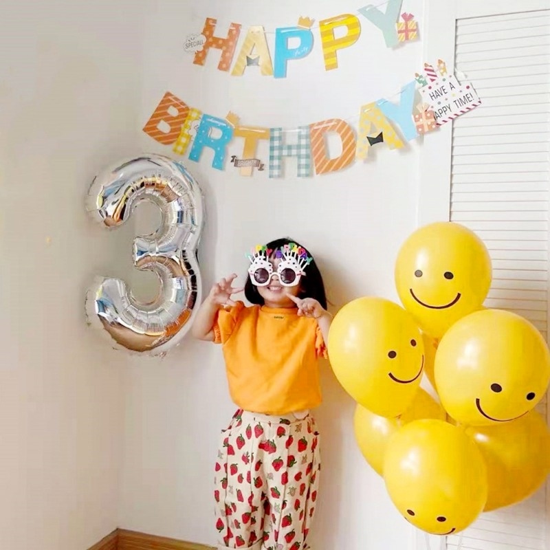 Set 10 Bong Bóng Cao Su Hình Mặt Cười Dễ Thương Trang Trí Tiệc