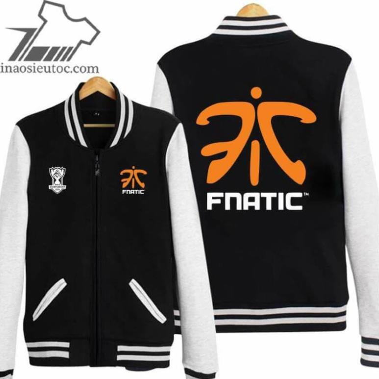 Áo khoác bóng chày Fnatic - áo team LoL đẹp nhất rẻ chất lượng /uy tín chất lượng