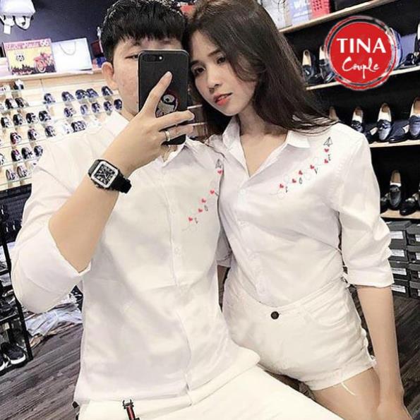 Áo Đôi Sơ Mi Nam Nữ, Đồ Cặp In Hoa Văn Cá Tinh, Vải Cao Cấp Thoáng Mát Không Nhăn 💯