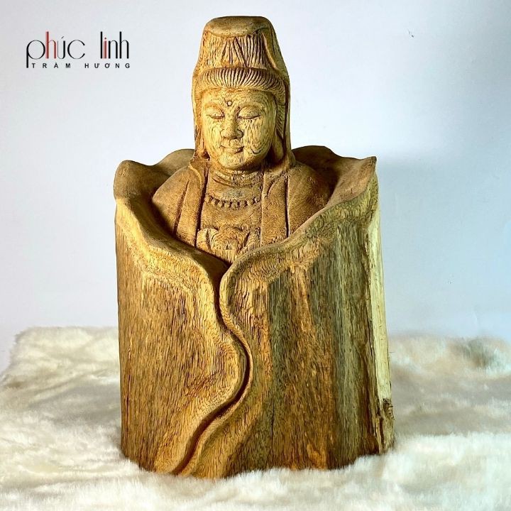 Tượng Quan Âm Bằng Gỗ Trầm Hương PHÚC LINH