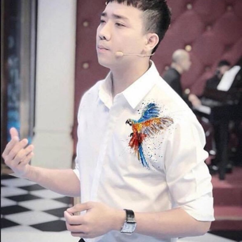 Áo Sơ Mi Đôi Nam Nữ Tay Dài Thiêu Chim Vẹt màu | BigBuy360 - bigbuy360.vn