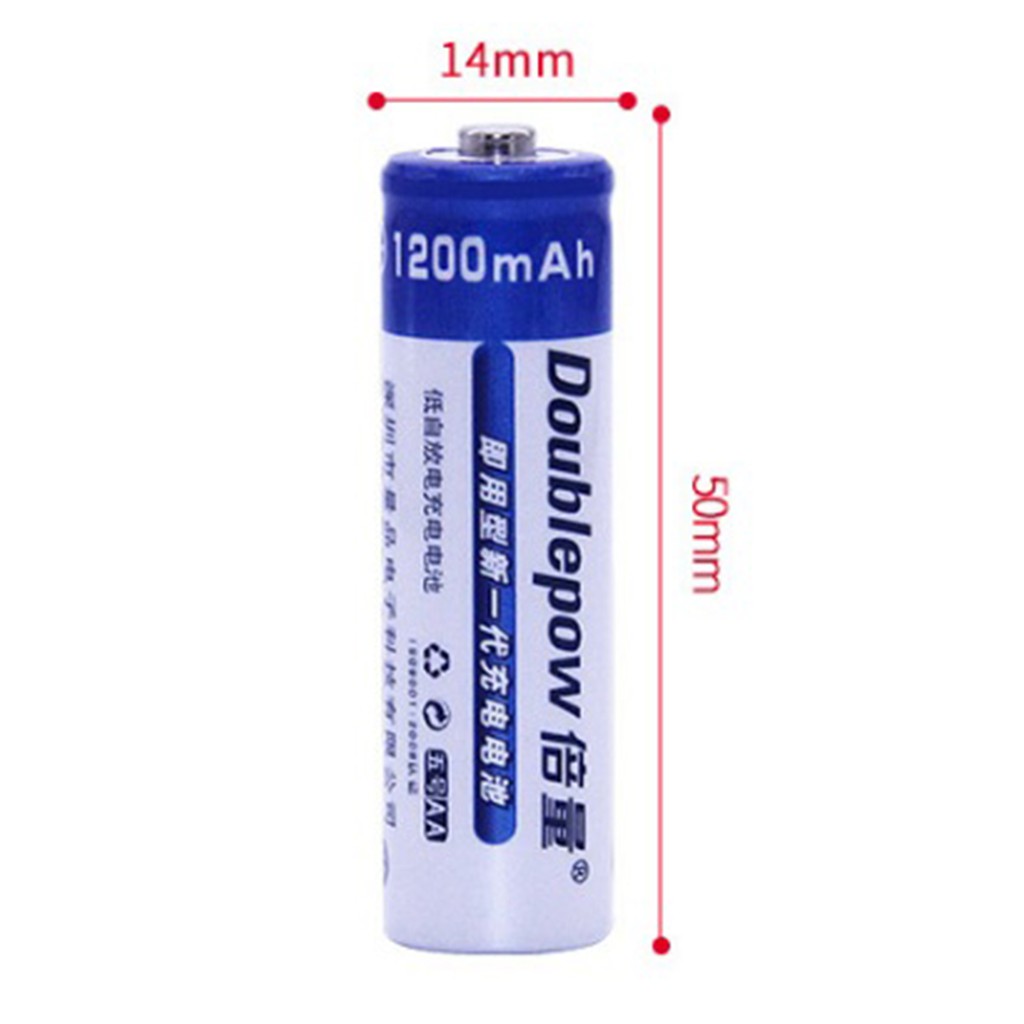 Hộp 4 viên pin tiểu sạc cao cấp AA Ni-MH 1200mAh Doublepow