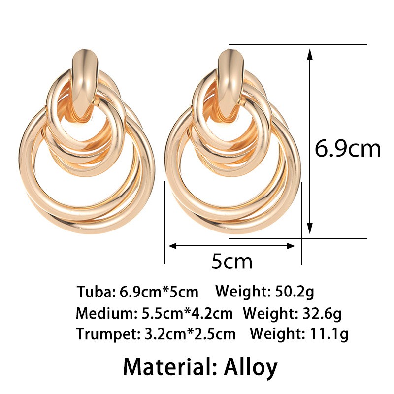 Khuyên tai thời trang kiểu hình học thanh lịch cho nữ