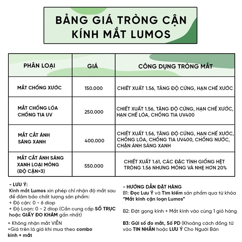 Gọng kính cận Lumos nam nữ vuông đẹp thời trang Hàn Quốc chống tia UV cao cấp 9210