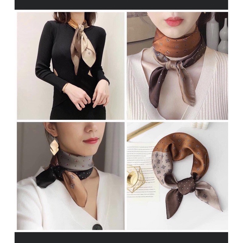 Khăn vải lụa đa năng thời trang xinh xắn cho nữ buôc toc chang chí