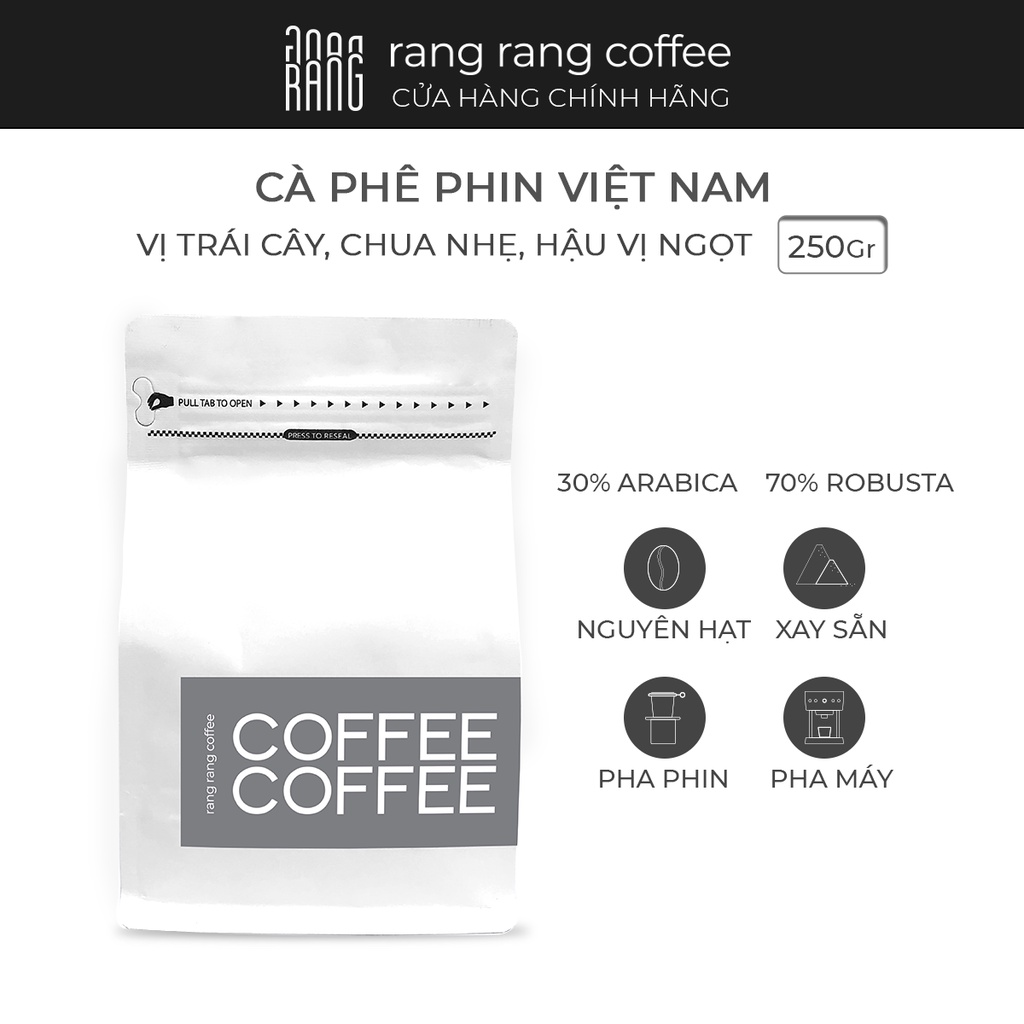 Cà phê rang xay nguyên chất phin - Black 'n Brown Rang Rang Coffee 250g và 500g