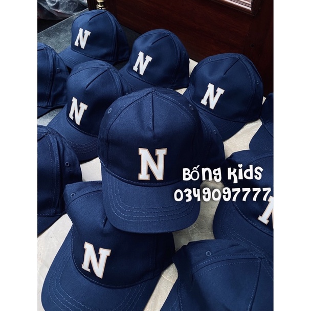 Mũ Lưỡi Trai Bé Trai Chữ N Xanh Than HaM