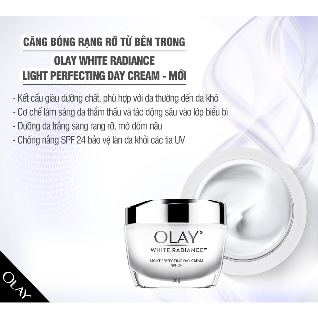 Kem Dưỡng Trắng Da Ban Ngày Olay White Radiance Light Perfecting Day Cream SPF15 50g
