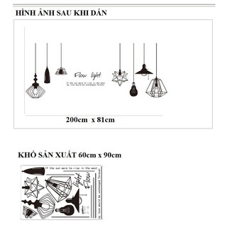 Decal dán tường Dây đèn đen