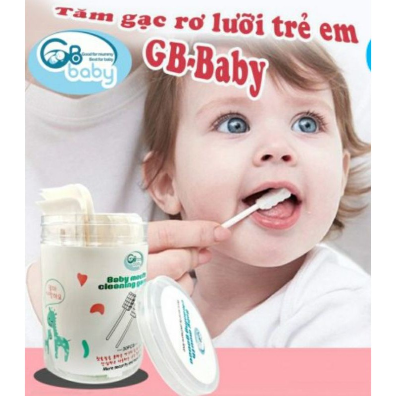 Que tưa lưỡi, rơ lưỡi Gb baby cho bé sơ sinh và trẻ nhỏ, hộp 30 que