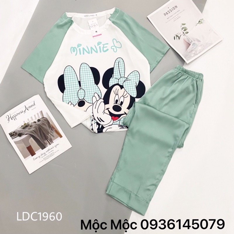 Đồ Bộ Lụa latin cổ tròn cộc tay *siêu cute* nhé. Hình và mẫu chụp là ẢNH THẬT 100%