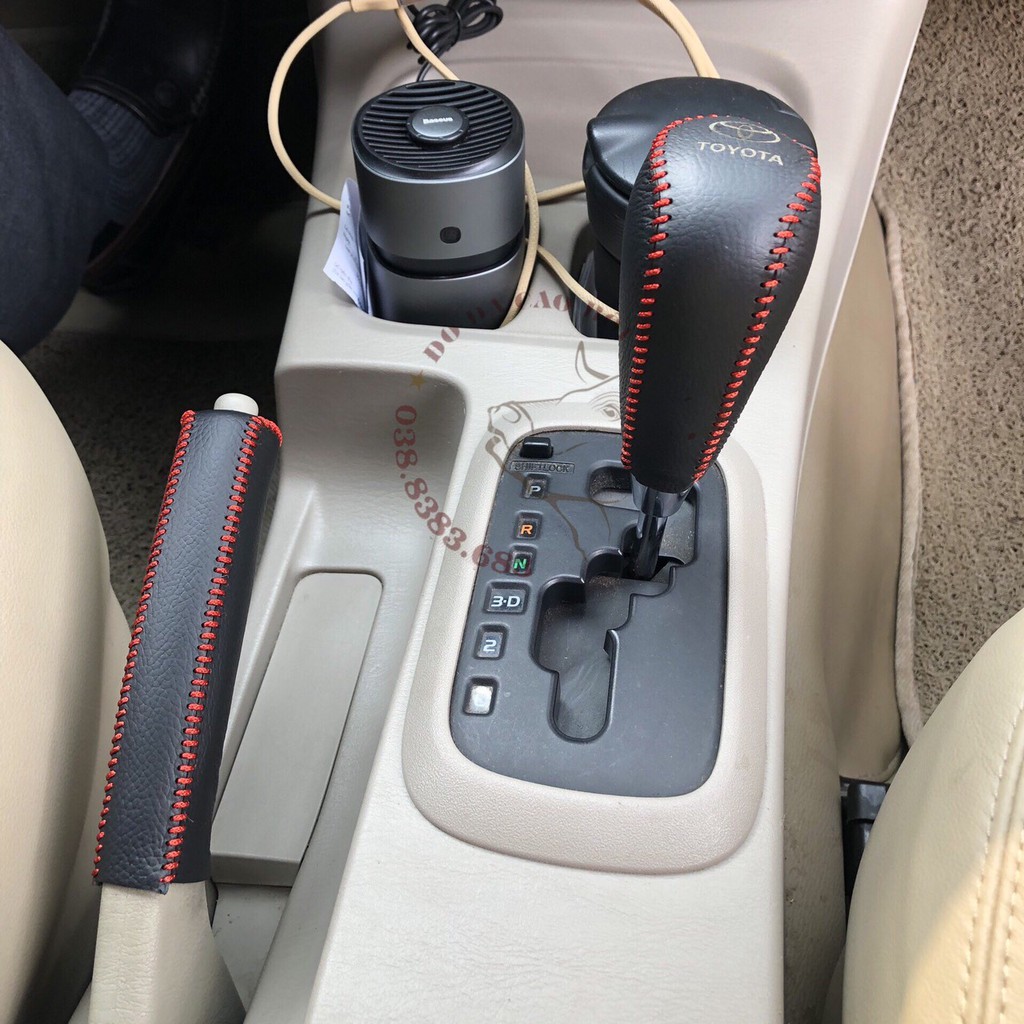 Bọc Cần Số, Tay Phanh Xe TOYOTA INNOVA, FORTUNER, RAV4 SỐ TỰ ĐỘNG 2007-2016.. Da Bò Thật