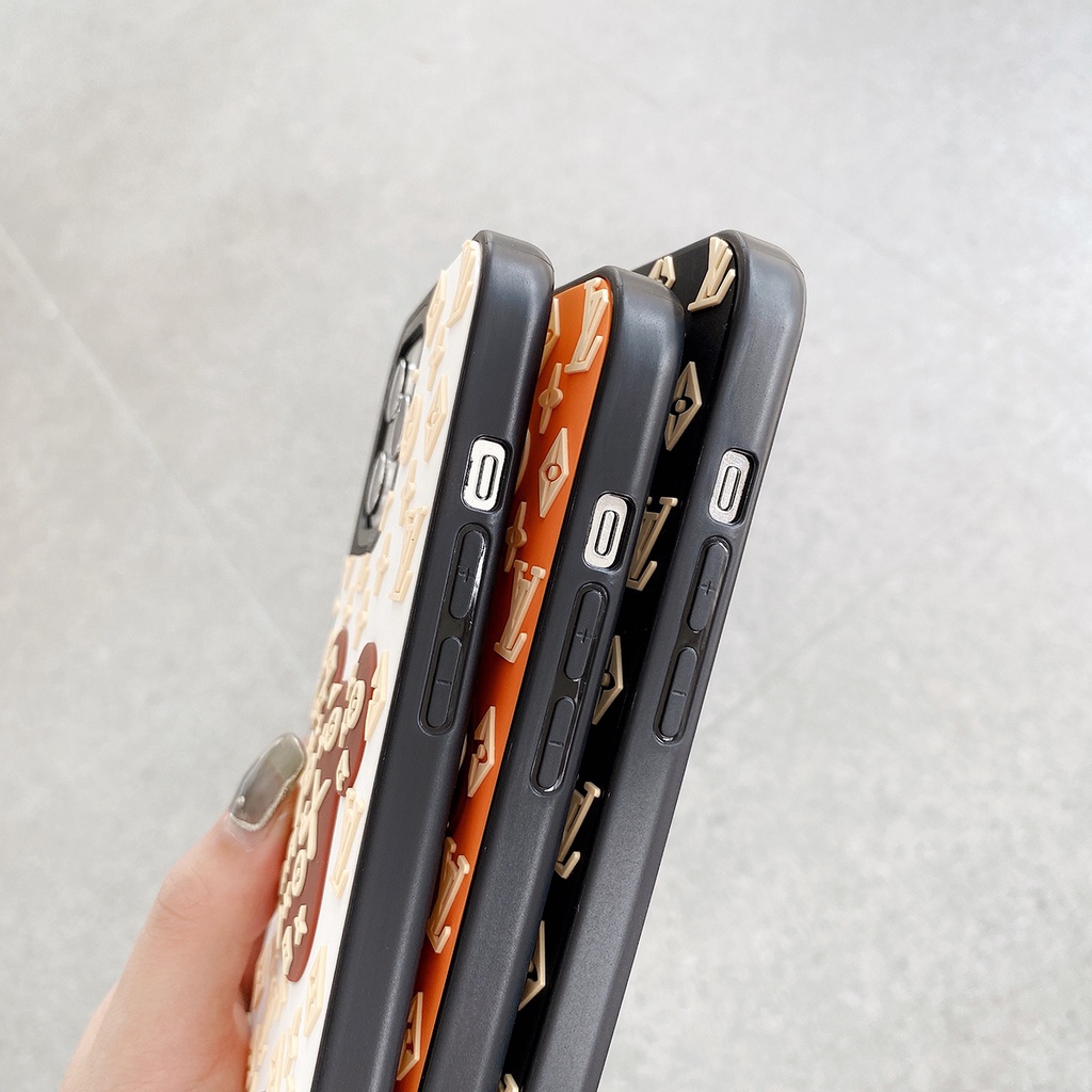 HÌNH GẤU CUTE Ốp Điện Thoại Silicon In Logo 3D LV Kaws Gấu lưng cứng Casetify iphone 7 8 X XS 11 12 13 14 PRO PLUS MAX