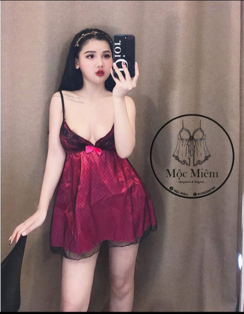 váy ngủ dáng baby doll 2 lớp